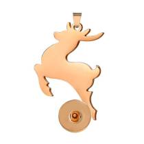 （Delivery time of 7 days）2 styles Stainless steel Christmas Elk Pendant fit 20MM Snaps button jewelry wholesale