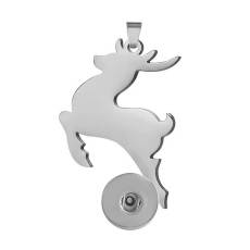 （Delivery time of 7 days）2 styles Stainless steel Christmas Elk Pendant fit 20MM Snaps button jewelry wholesale