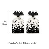 Halloween Bat Acrylic Transparent Earrings Terrifying Holiday Fashion Gift Earrings