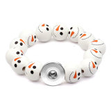 Halloween Ghost Pumpkin Christmas Wood Bead Elastic Bracelet fit  20MM Snaps button  wholesale