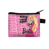 Barbie Princess Zero Wallet Girl Cute Cartoon Portable Card Bag Fashion Polyester Storage Bag