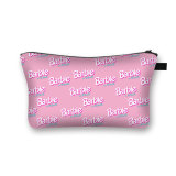 Barbie Princess Makeup Bag Printed Polyester Handbag Portable Large Capacity Storage Bag