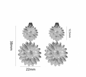 Stainless steel flower  earrings