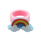 Unicorn Ring PVC Soft Rubber Finger Ring Silicone Finger Ring Children's Cartoon Ring Baby Kindergarten Gift