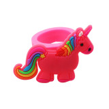 Unicorn Ring PVC Soft Rubber Finger Ring Silicone Finger Ring Children's Cartoon Ring Baby Kindergarten Gift