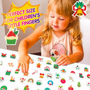 50 Christmas stickers, Santa Claus stickers, snowflake decoration, scene layout, waterproof stickers