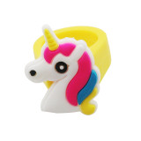 Unicorn Ring PVC Soft Rubber Finger Ring Silicone Finger Ring Children's Cartoon Ring Baby Kindergarten Gift