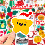 50 Christmas stickers, Santa Claus stickers, snowflake decoration, scene layout, waterproof stickers