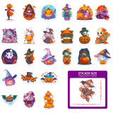 50 Halloween stickers, funny Halloween pumpkin lights, spider ghosts, window decorations, waterproof stickers