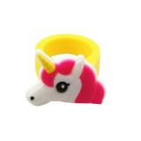 Unicorn Ring PVC Soft Rubber Finger Ring Silicone Finger Ring Children's Cartoon Ring Baby Kindergarten Gift