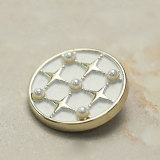 23MM Pearl white metal snap button charms