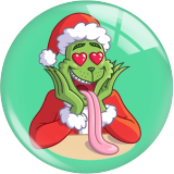 20MM Christmas  grinch  Print glass snap button charms