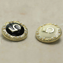 23MM Pearl  metal snap button charms