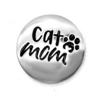 20MM MOM dog cat print Enamel design  Metal snap buttons