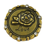 23MM Love Rose  metal snap button charms