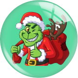 20MM Christmas  grinch  Print glass snap button charms