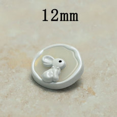 12MM Cute Rabbit metal snap button charms