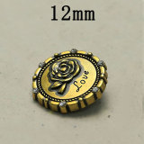 12MM Love Rose  metal snap button charms