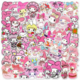 50 Cute Cartoon Melody Luggage Skateboard Notebook Water Cup Graffiti Decoration Waterproof Stickers