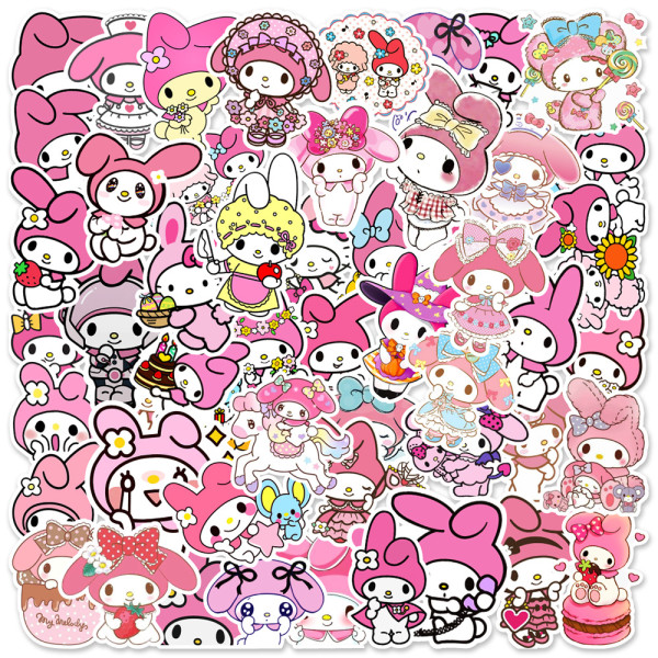 50 Cute Cartoon Melody Luggage Skateboard Notebook Water Cup Graffiti Decoration Waterproof Stickers