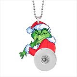 Christmas Dog  christmas grinch  Acrylic 60CM Necklace Pendant  20MM Snaps button jewelry wholesale