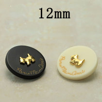 12MM Cute little dog black and white  metal snap button charms