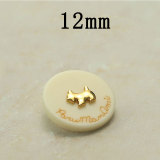 12MM Cute little dog black and white  metal snap button charms