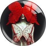 Painted metal 20mm snap buttons  Elegant lady charms