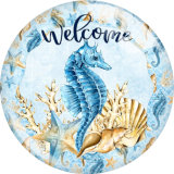 Painted metal 20mm snap buttons   Beach Seahorse Mermaid charms
