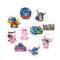 Painted metal 20mm snap buttons  Stitch charms