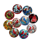 Painted metal 20mm snap buttons  rosefinch Print charms