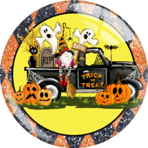 Painted metal 20mm snap buttons  Halloween Print charms