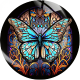 Painted metal 20mm snap buttons  butterfly Print charms