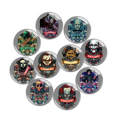 Painted metal 20mm snap buttons  Halloween movie Print charms