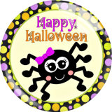 Painted metal 20mm snap buttons  Halloween Print charms