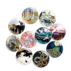 Painted metal 20mm snap buttons  animal charms