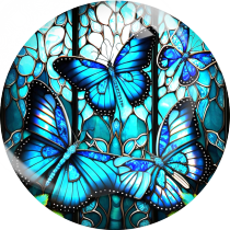 Painted metal 20mm snap buttons  butterfly Print charms