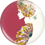Painted metal 20mm snap buttons  Elegant lady charms
