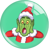 Painted metal 20mm snap buttons  Christmas  grinch  Print charms