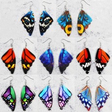 PU leather Butterfly wing earrings