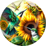 Painted metal 20mm snap buttons  sunflower Print charms