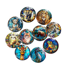 Painted metal 20mm snap buttons  animal Print charms