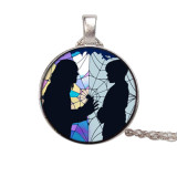 American Drama Wednesday Adams Family Pendant Time Gem Glass Necklace