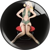 Painted metal 20mm snap buttons  Pinup Girls Sexy Women charms