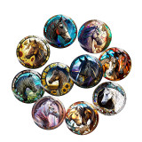 Painted metal 20mm snap buttons  horse Print charms