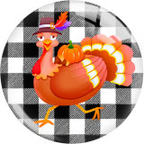 Painted metal 20mm snap buttons  Turkey Thanksgiving  Print charms