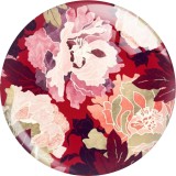 Painted metal 20mm snap buttons  flower charms