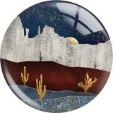 Painted metal 20mm snap buttons  cactus star moon charms
