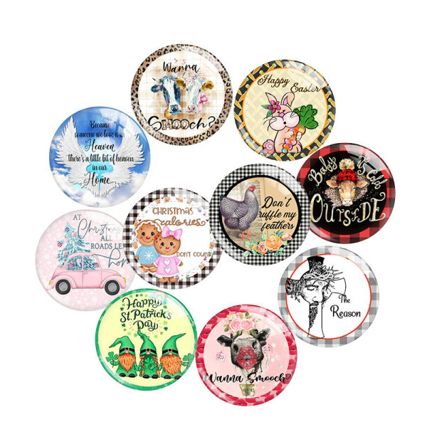 Painted metal 20mm snap buttons   Holiday charms