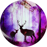 Painted metal 20mm snap buttons  Elk Print charms